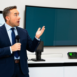 A professional auctioneer, delivering an energetic and rhythmic bid-call from a podium in a brightly lit, modern auction hall. The auctioneer, fully clothed in a modest, professional business suit, holds a gavel and exhibits strong vocal projection, with clear articulation and an engaging presence. The background features a blurred, diverse audience, indicating a lively but orderly environment. The focus is on the auctioneer's confident posture and a natural pose, conveying mastery of their craft. This image is safe for work, appropriate content, fully clothed, professional, with perfect anatomy, correct proportions, well-formed hands, and natural body proportions, captured in high-quality professional photography.