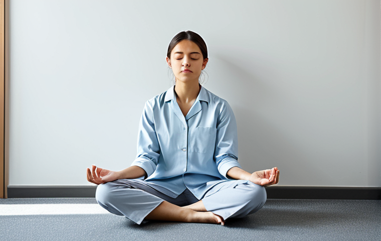 경매사 실기시험 중 발생할 수 있는 문제 해결 - Exam Day Anxiety Management**
"A student practicing mindfulness before an exam, sitting cross-legge...