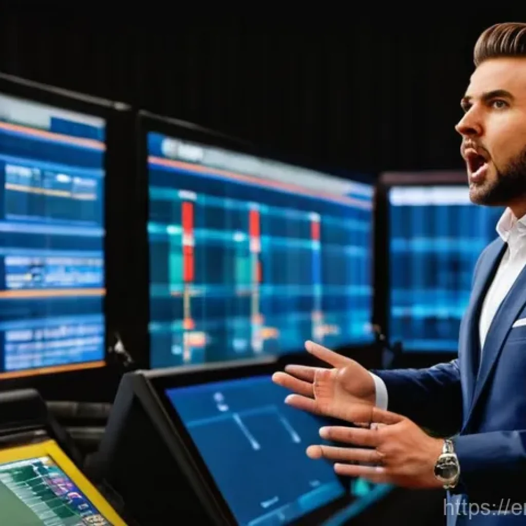 경매사 자격증이 필요한 직무 - **Prompt:** A dynamic, modern auctioneer, dressed in a sharp business suit, stands confidently behin...