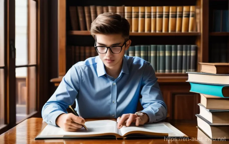 경매사 필기시험 대비 모의시험 팁 - **Prompt:** A focused young professional, dressed in smart casual attire (e.g., a button-up shirt an...